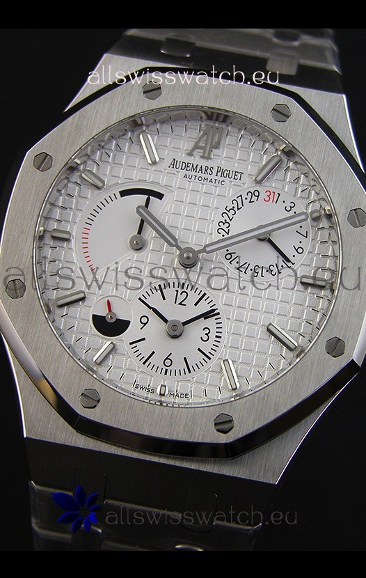 IMG_9081 Audemars Piguet Royal Oak Dual Timein White Dial Replica 5