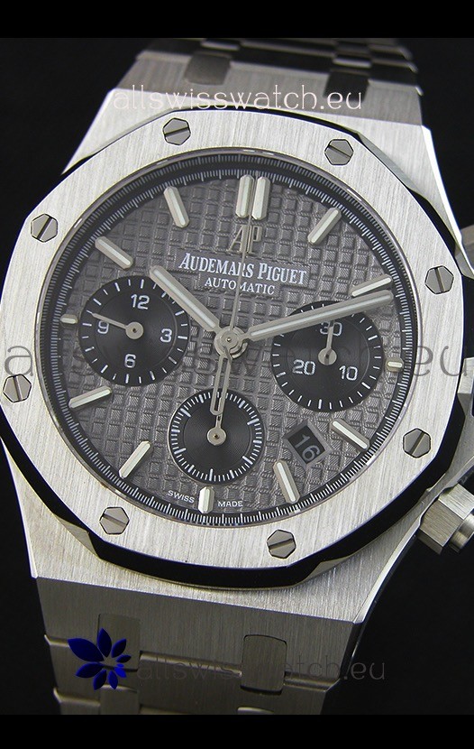 IMG_9081 Audemars Piguet Royal Oak Chronograph Slate Grey Dial Steel Strap Replica 5
