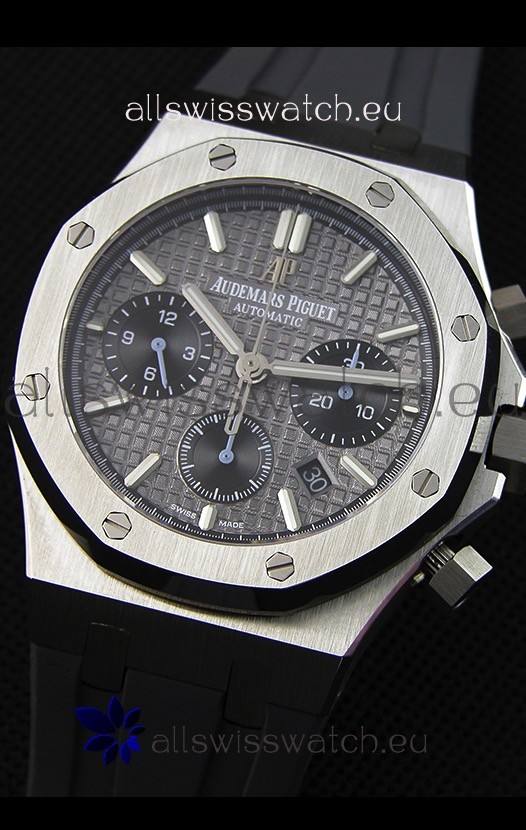 IMG_9081 Audemars Piguet Royal Oak Chronograph Slate Grey Dial Rubber Strap Replica 5