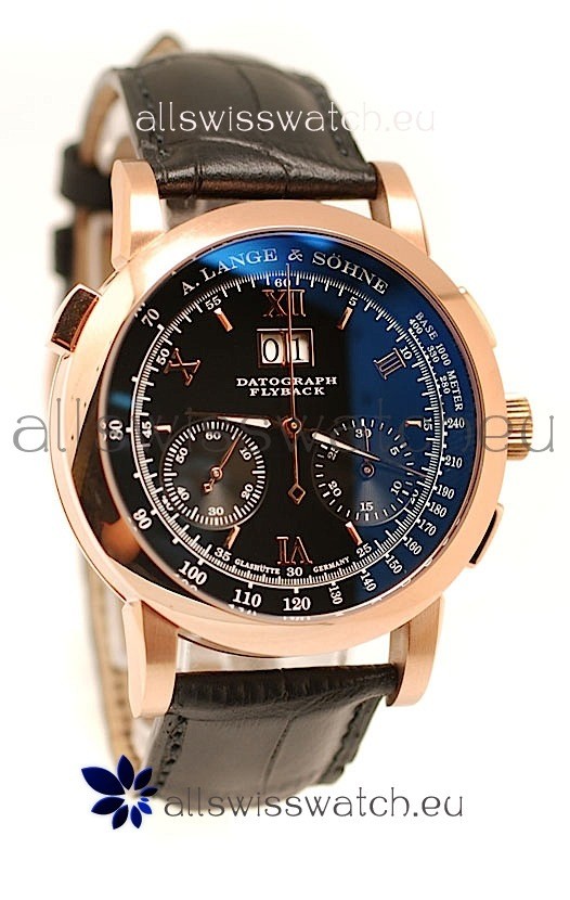 IMG_9081 A. Lange & Sohne Datograph Flyback Rose Gold in Black Dial Replica 5