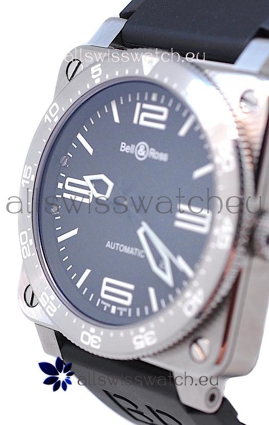 IMG_9081 Bell and Ross BR 03 Type Aviation Brushed Steel Automatic in Black Dial Replica 5