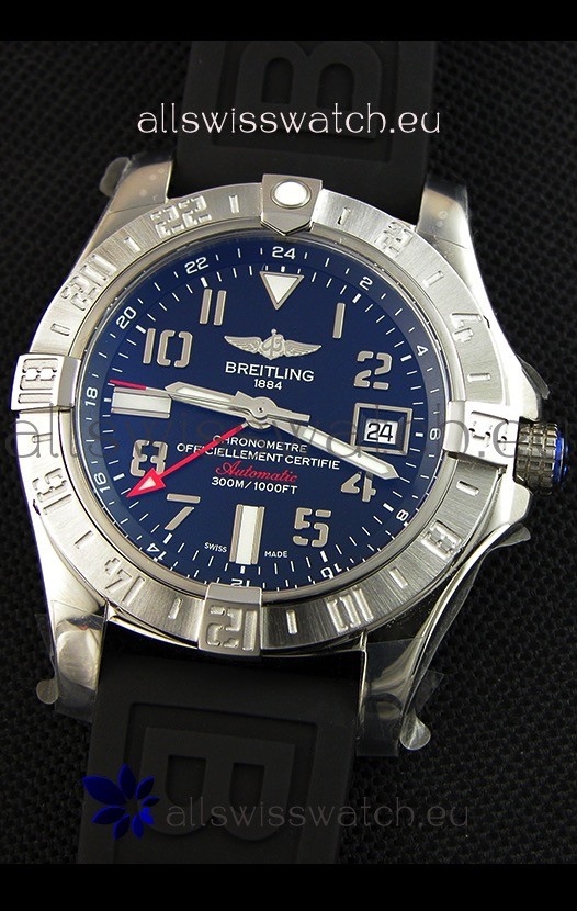 IMG_9081 Breitling Avenger II GMTin Black Dial 1:1 Mirror Version Replica 5