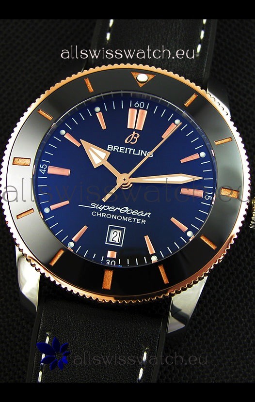 IMG_9081 Breitling SuperOcean Heritage II B20 44MM Black Dial Two Tone Bezel 1:1 Mirror Replica 5