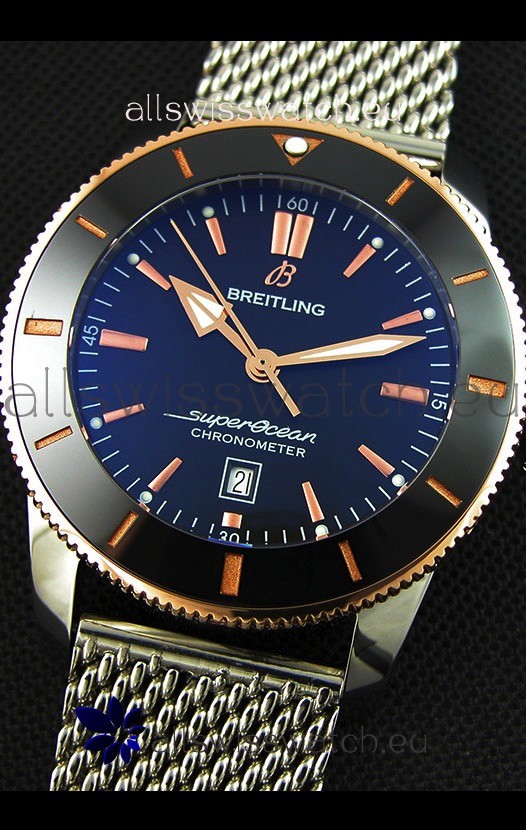 IMG_9081 Breitling SuperOcean Heritage II B20 44MM Black Dial Two Tone Bezel 1:1 Mirror Replica 5