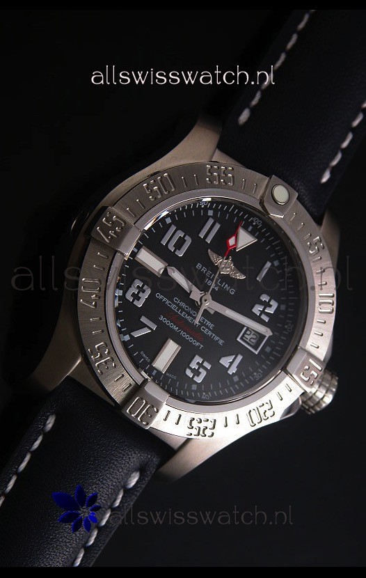 IMG_9081 Breitling Avenger II Seawolf Black Dial 45MM - 1:1 Mirror Replica 5