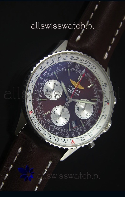IMG_9081 Breitling Navitimer 01 Brown Dial Steel Case 1:1 Mirror Replica 5