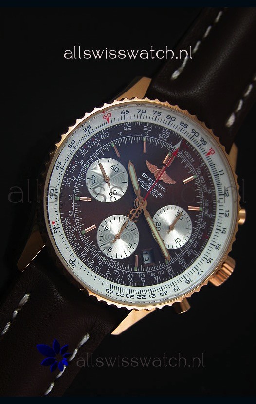 IMG_9081 Breitling Navitimer 01 Brown Dial Rose Gold 1:1 Mirror Replica 5
