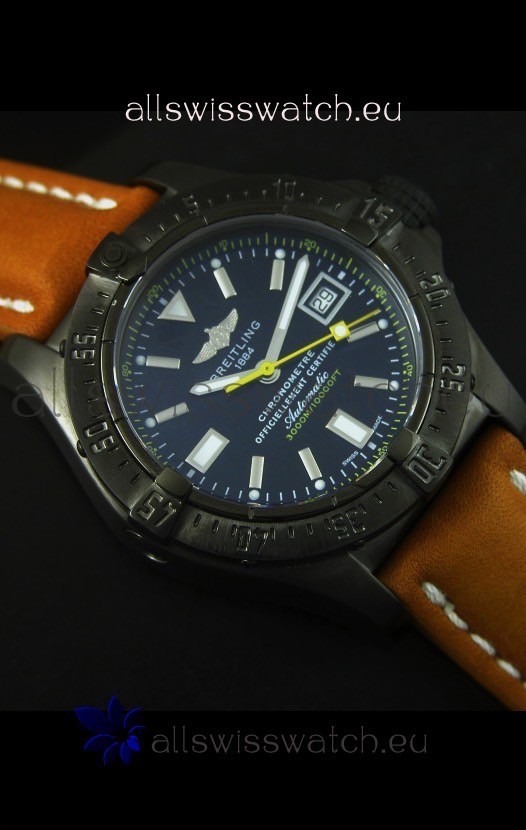 IMG_9081 Breitling Seawolf PVD Coated in Brown Strap Replica 5