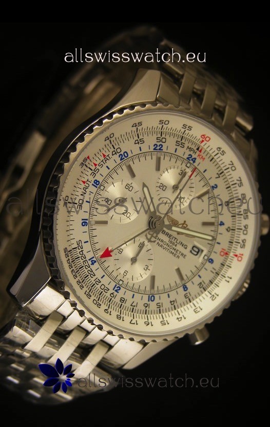 IMG_9081 Breitling Navitimer World GMT - 1:1 Mirror Ultimate Edition White Dial Replica 5
