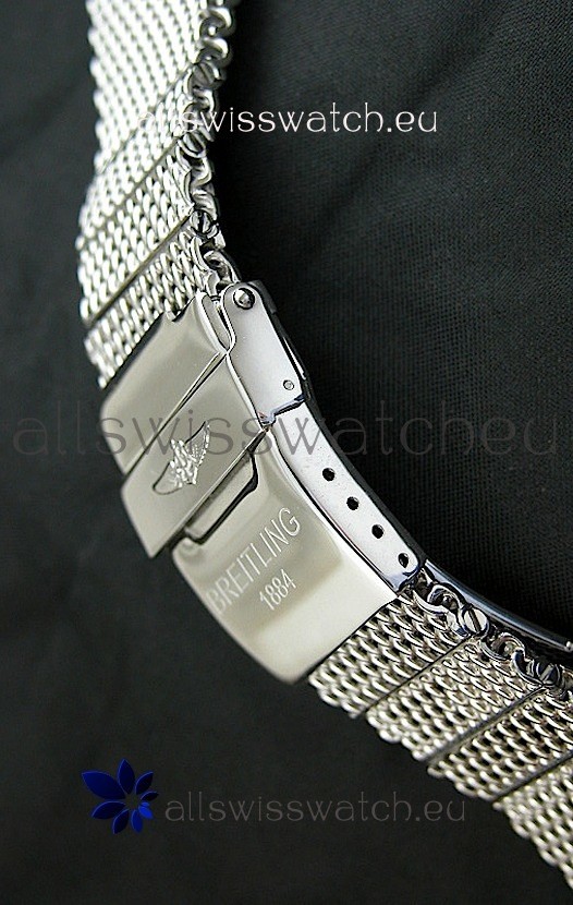 IMG_9081 Breitling 440 Solid Stainless Steel Polished Strap with Breitling Double Fliplock Clasp Replica 5