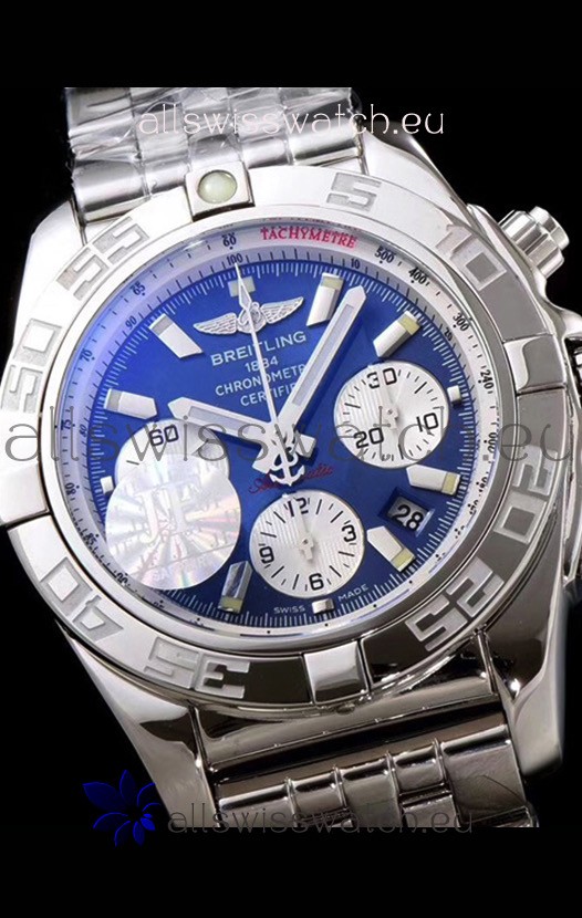 Breitling Chronomat B01 Blue Dial 904L Steel 1:1 Mirror Replica 5