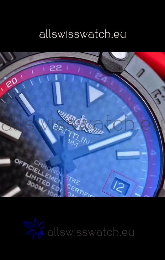 IMG_9081 Breitling Chronometre GMT Carbon Dial with Rubber Strap 1:1 Mirror Replica 5