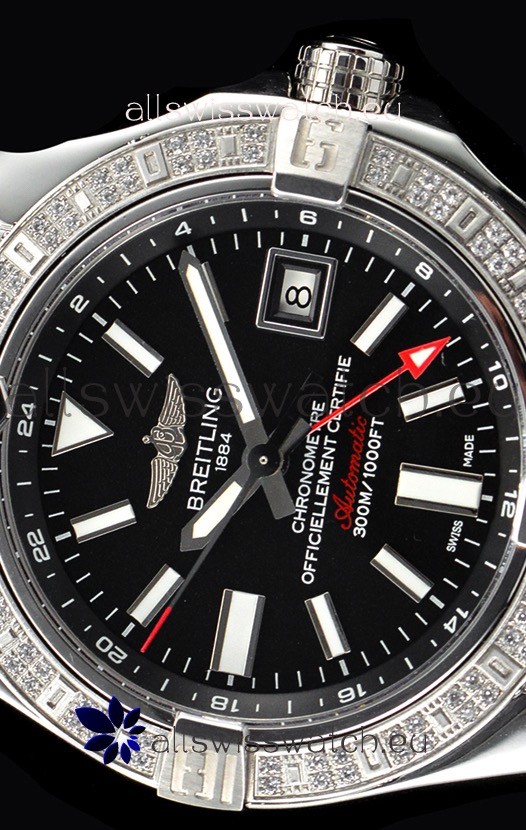 IMG_9081 Breitling Avenger II Steel GMT 1:1 Ultimate Edition - Black Dial Replica 5