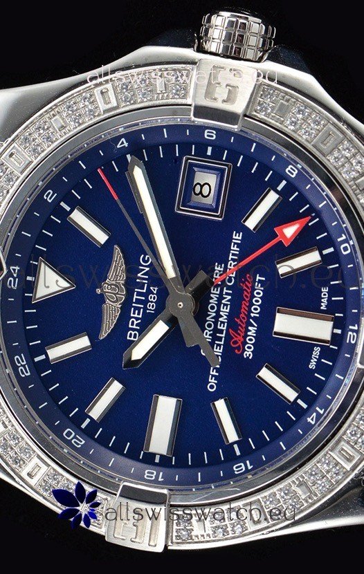 IMG_9081 Breitling Avenger II Steel GMT 1:1 Ultimate Edition - Blue Dial Replica 5