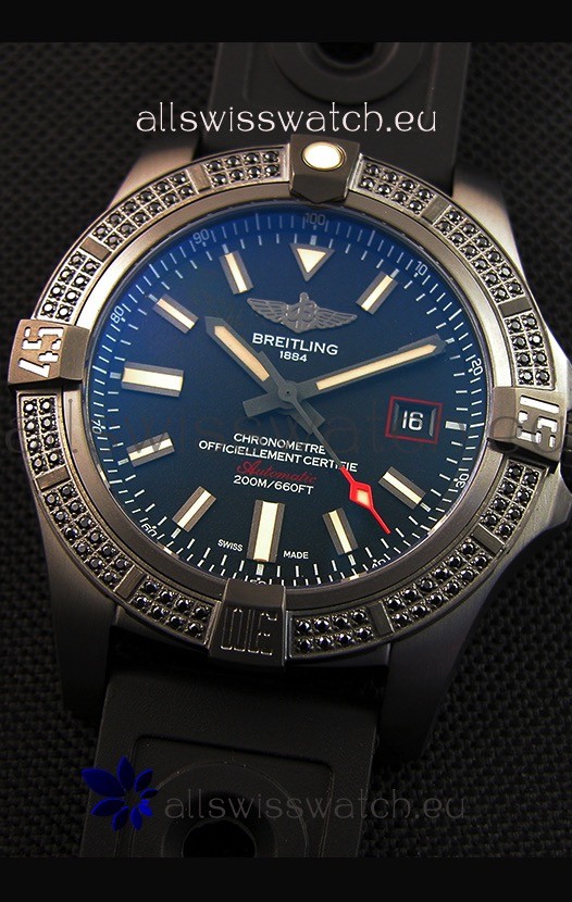 IMG_9081 Breitling Avenger Blackbird 44 1:1 Mirror with Diamonds Replica 5