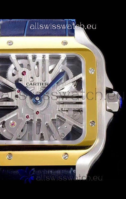 IMG_9081 Cartier Santos DUMONT Skeleton in Two Tone Bezel Replica 5