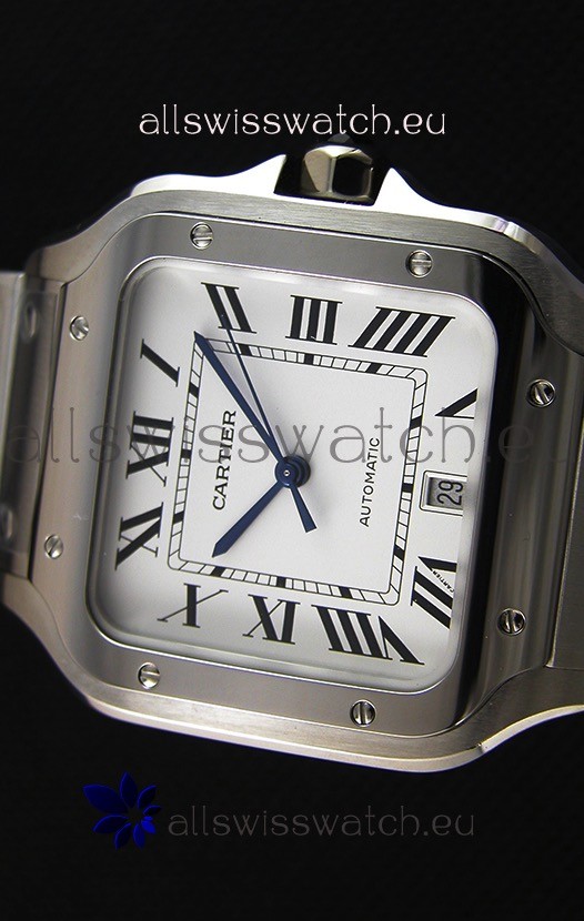IMG_9081 Cartier Santos De Cartier 1:1 Mirror - 36MM Stainless Steel Replica 5