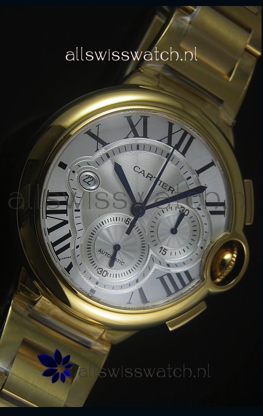 IMG_9081 Ballon De Cartier Chronograph in Yellow Gold Case - 1:1 Mirror Replica 5