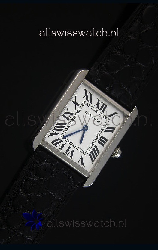 IMG_9081 Cartier Tank Solo Quartz Leather Strap Small Size 24MM Wide Replica 5