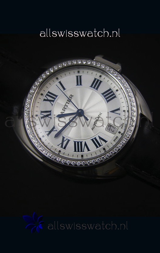 IMG_9081 Cle De Cartier 40MM Steel Case Diamonds Bezel - 1:1 Mirror Replica 5