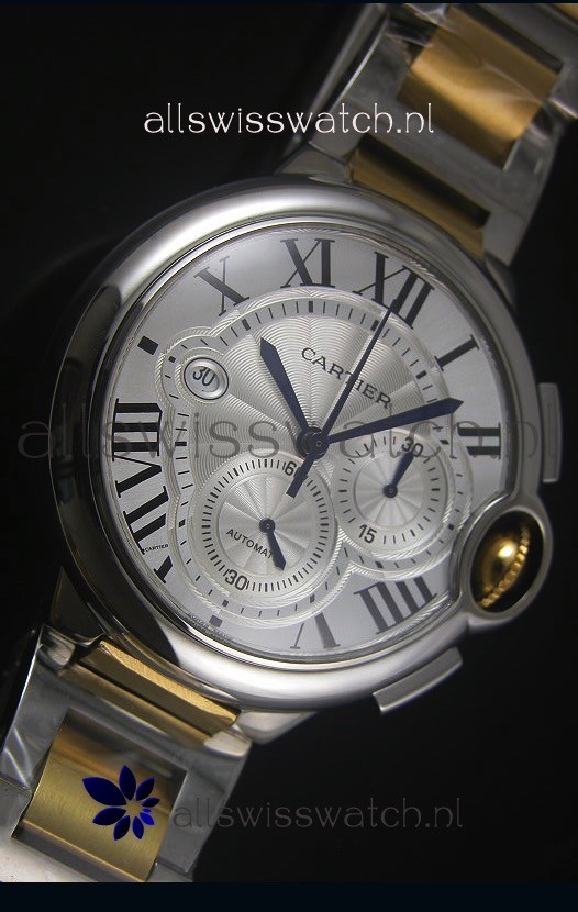 IMG_9081 Ballon De Cartier Chronograph in Yellow Gold Two Tone Case - 1:1 Mirror Replica 5