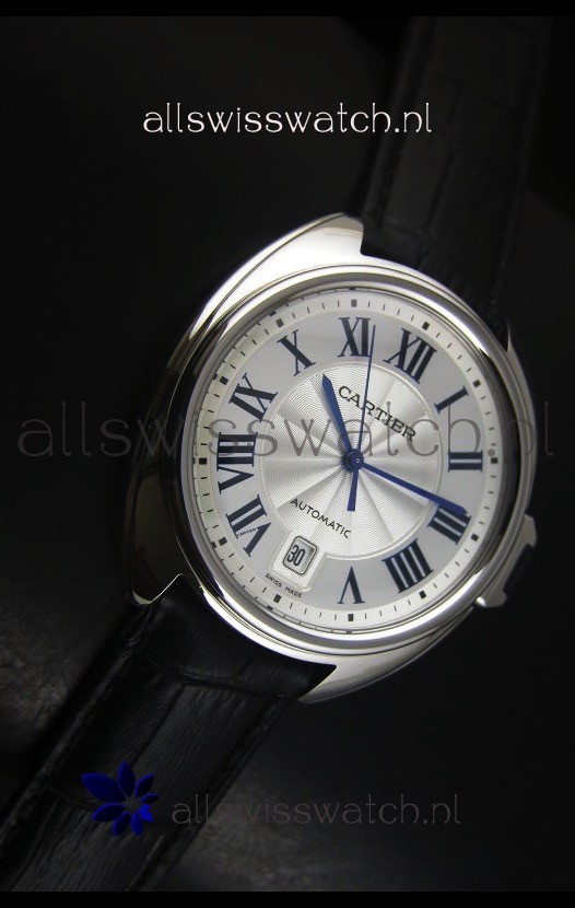 IMG_9081 Cle De Cartier 40MM Steel Case with Leather Steap - 1:1 Mirror Replica 5