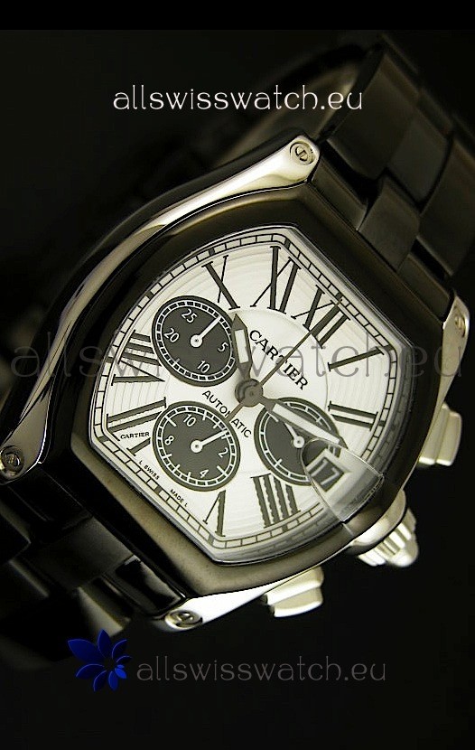 IMG_9081 Cartier Roadster Chronograph XL Original DLC Coated 1:1 Mirror Replica 5