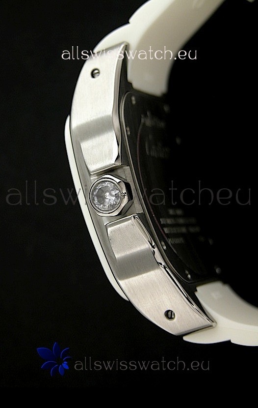 IMG_9081 Cartier Santos Automatic in White Strap Replica 5