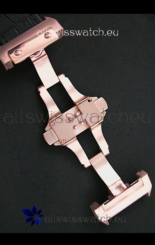 IMG_9081 Cartier Santos 100 Automatic in Rose Gold Replica 5