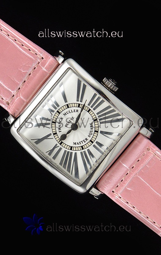 IMG_9081 Franck Muller Master Square Ladies Pink Strap 1:1 Mirror Replica 5