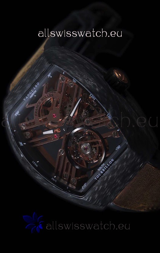 IMG_9081 Franck Muller Vanguard Skeleton Tourbillon Black Carbon Replica 5