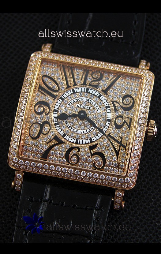 IMG_9081 Franck Muller Master of Sqaure Ladies Quartz in Pink Gold Case Replica 5