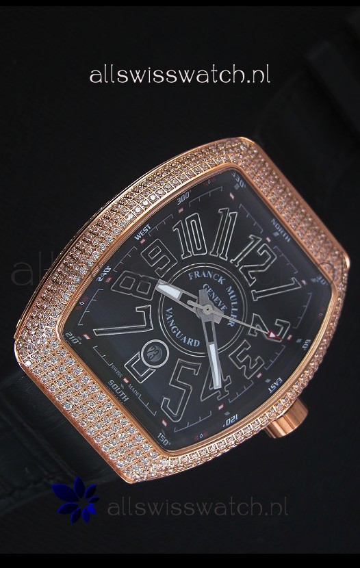 IMG_9081 Franck Muller Vanguard Goldin Black Dial Replica 5