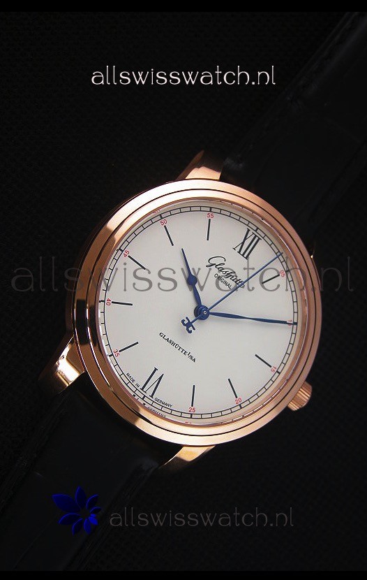 IMG_9081 Glashuette Senator Excellence Cream Dial Rose Gold Case Replica 5