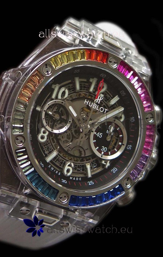IMG_9081 Hublot Big Bang UNICO Sapphire Rainbow Replica 5