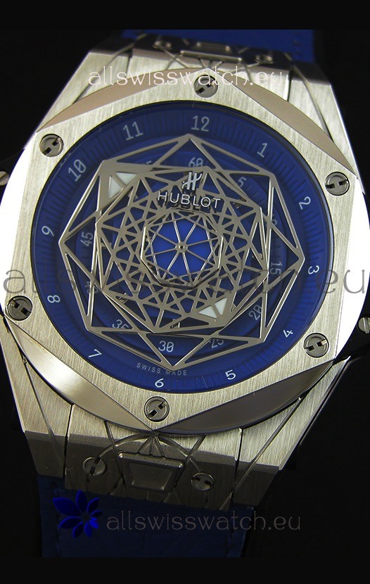 IMG_9081 Hublot Big Bang Sang Bleu 45MM Stainless Steel Blue Dial Replica 5