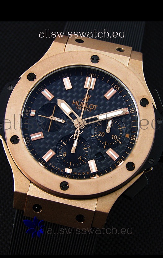 IMG_9081 Hublot Big Bang Carbon Dial Pink Gold Case: 1:1 Mirror Replica 5