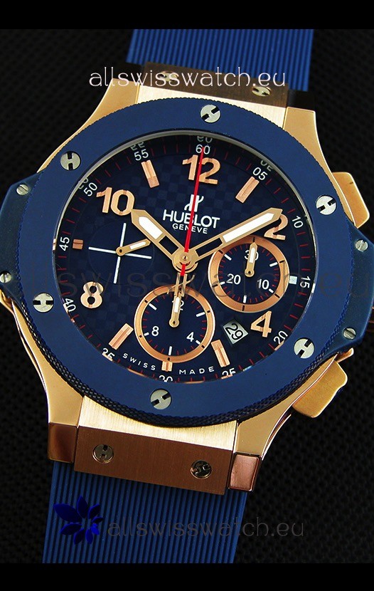 IMG_9081 Hublot Big Bang Blue Pink Gold Case1:1 Mirror Replica 5