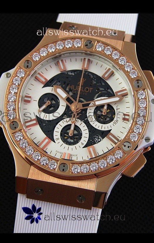 Hublot Big Bang Diamonds Bezel in Pink Gold Case Replica 5
