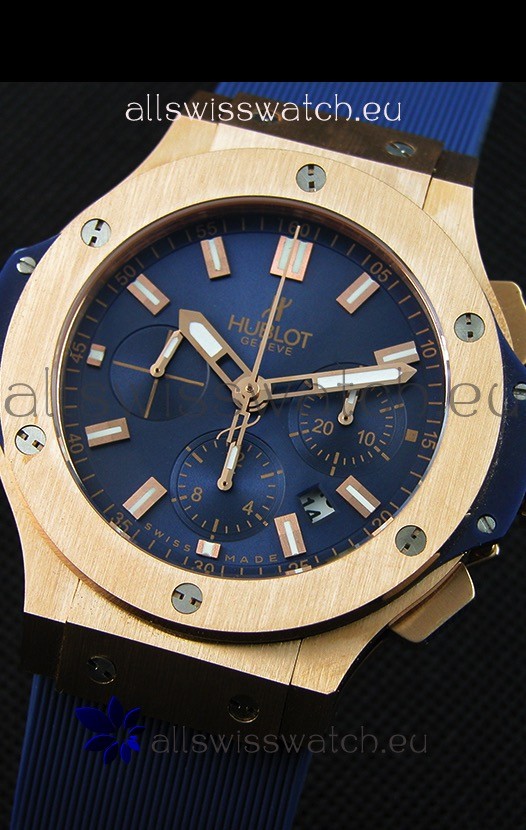 IMG_9081 Hublot Big Bang Pink Gold Blue1:1 Mirror Replica 5