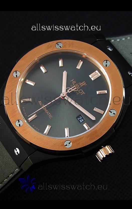 IMG_9081 Hublot Classic Fusion Ceramic King Gold Grey Dial- 1:1 Mirror Replica 5