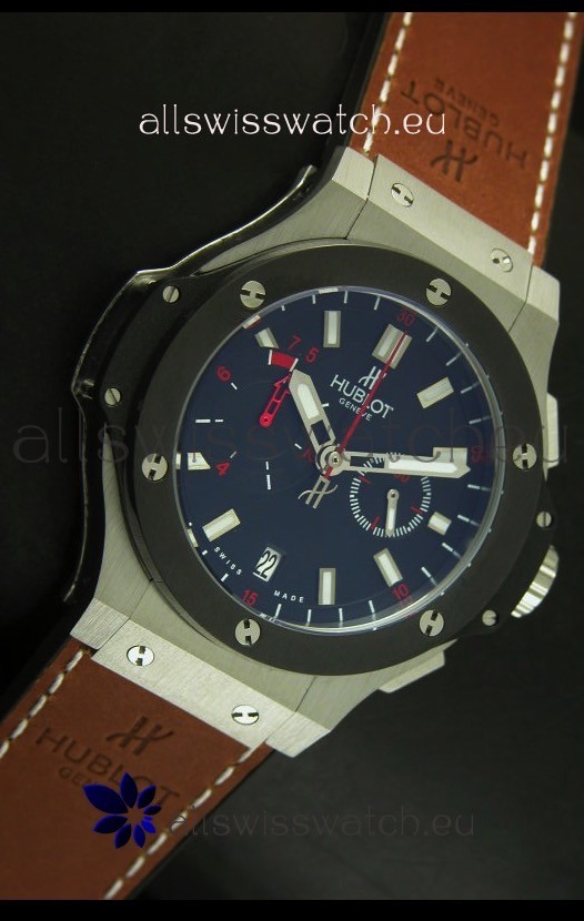 IMG_9081 Hublot Big Bang Stainless Ceramic Bezel Quartz 45MM Replica 5