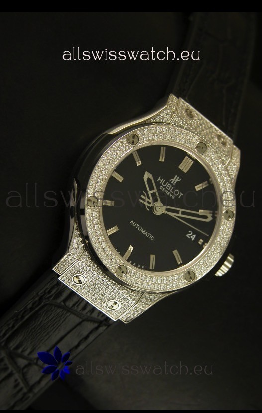 IMG_9081 Hublot Classic Fusion 39MM Diamonds Encrusted Case Replica 5