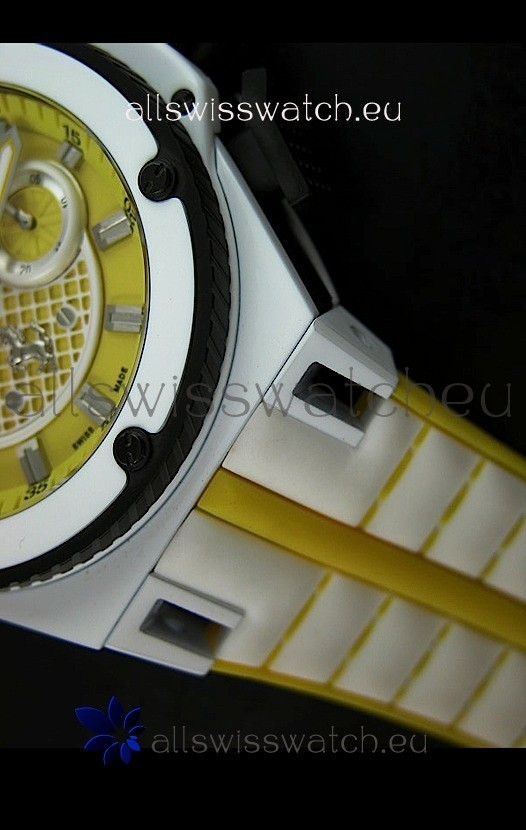 IMG_9081 Hublot King Power Ferrari Edition- White/Yellow Strap Replica 5