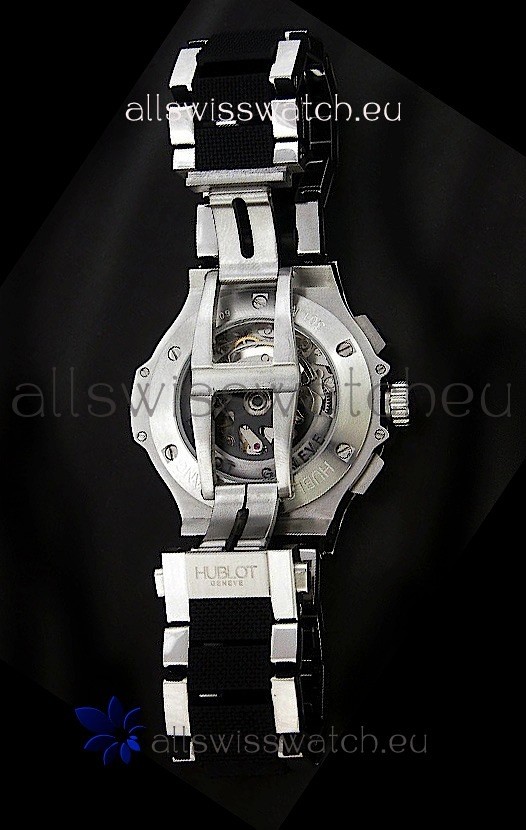 IMG_9081 Hublot Big Bang Steel/Rubber Strap in Black Dial Ceramic Bezel Replica 5