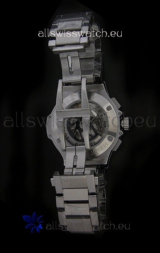 IMG_9081 Hublot Big Bang Steel Strap in Black Dial with Steel Bezel Replica 5