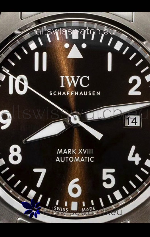 IMG_9081 IWC MARK XVIII Antoine de Saint-Exupéry Edition in 904L Brown Dial 40MM - 1:1 Mirror Replica 5