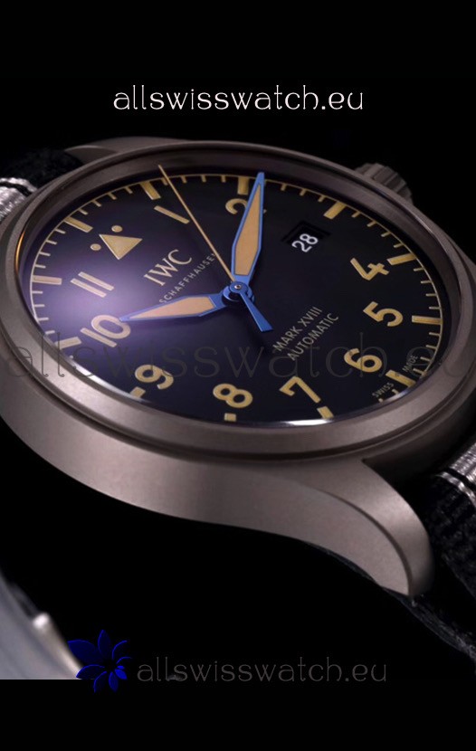 IMG_9081 IWC Pilot's MARK XVIII Heritage 1:1 904L Steel Casing Black Matte Finishing Replica 5