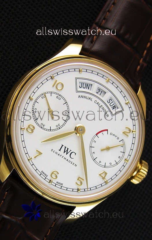 IMG_9081 IWC Portugieser Annual Calender White Dial Yellow Gold IW503502 1:1 Mirror Replica 5
