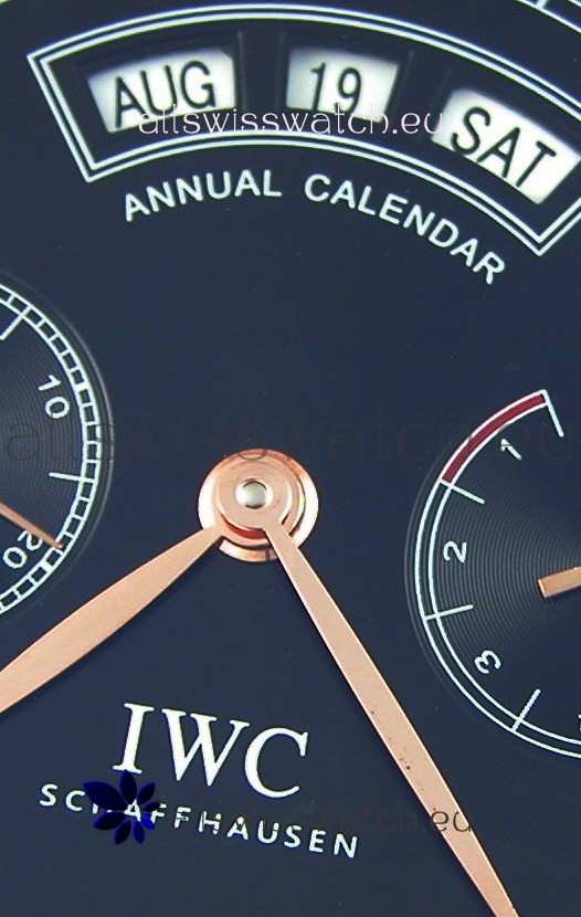 IMG_9081 IWC Portugieser Annual Calender Midnight Blue Pink Gold IW503504 1:1 Mirror Replica 5